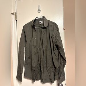 Size L Express Men’s Grey Fitted Dress Shirt